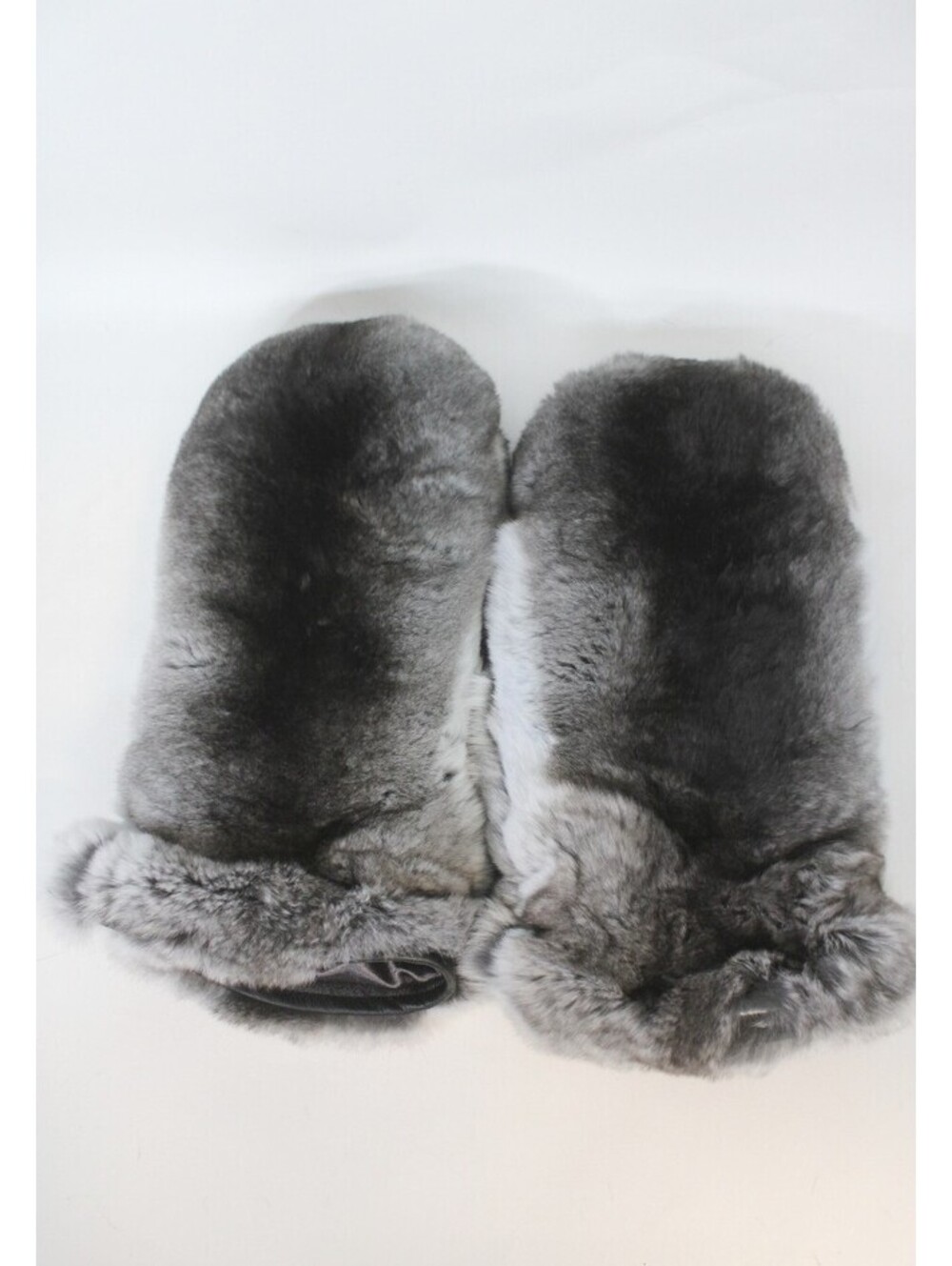SHOWROOM NEW GENUINE RANCHED CHINCHILLA FUR MITTENS MEN MAN SIZE LARGE
